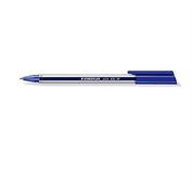 Staedtler Clear Stick Ballpoint Triangular Barrel Blue Ink - Box of 10
