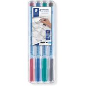 Staedtler Lumocolor 305 Correctable Medium 1mm Pen Set of 4 Colors