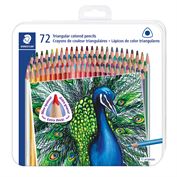 Staedtler Colored Pencil Triangular Metal Tin Set of 72 LIMITED AVAILABILTY