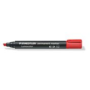 Staedtler Lumocolor Permanent Marker Chisel Tip Red - Box of 10 LIMITED AVAILABILITY