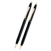Classic Century Classic Black 23kt Gold Pen and .7mm Pencil Set
