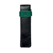 Pelikan TG22 Leather Two-Pen Pouch, Black/Green